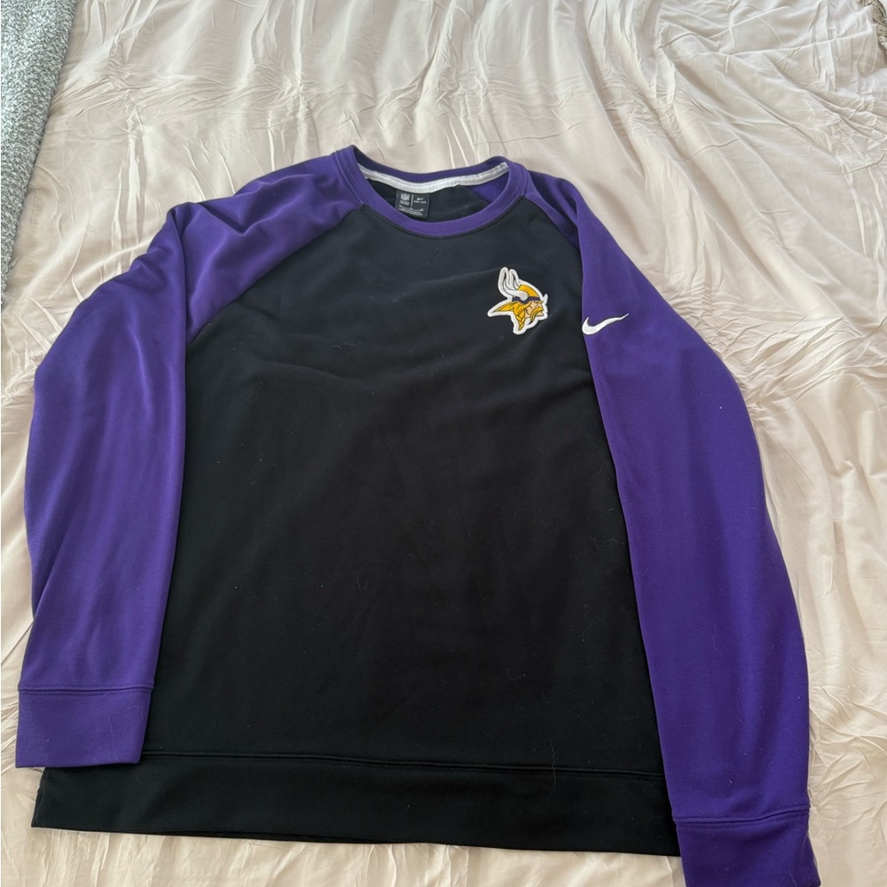 Nike Minnesota Vikings Black and Purple Crewneck